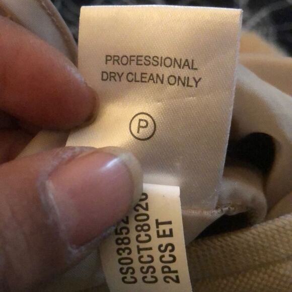 Calvin Klein Linen Pencil Skirt Size 2 Khaki Tan Workwear Minimalist Classic - Picture 8 of 12